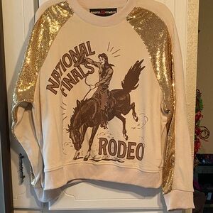 National Finals Rodeo Gold Sequin Sweatshirt
